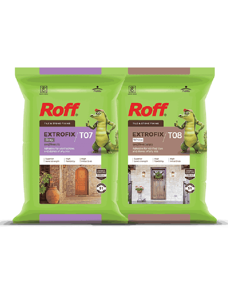 Roff Extrofix Adhesive - t07 grey | t08 White a commercial grade adhesive designed for external walls and floors, high-traffic areas and demanding indoor applications.