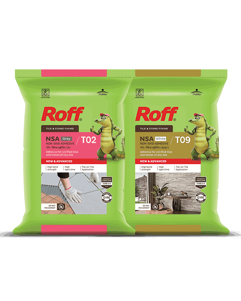 Roff Non Skid Adhesive | Roff T02 Grey | T09 White tiles gum for vertified 4/2 and small natural stones